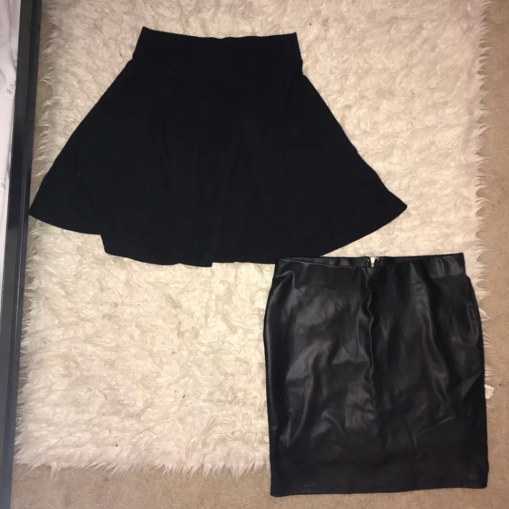 Two Mini Skirts (Skater and Leather)